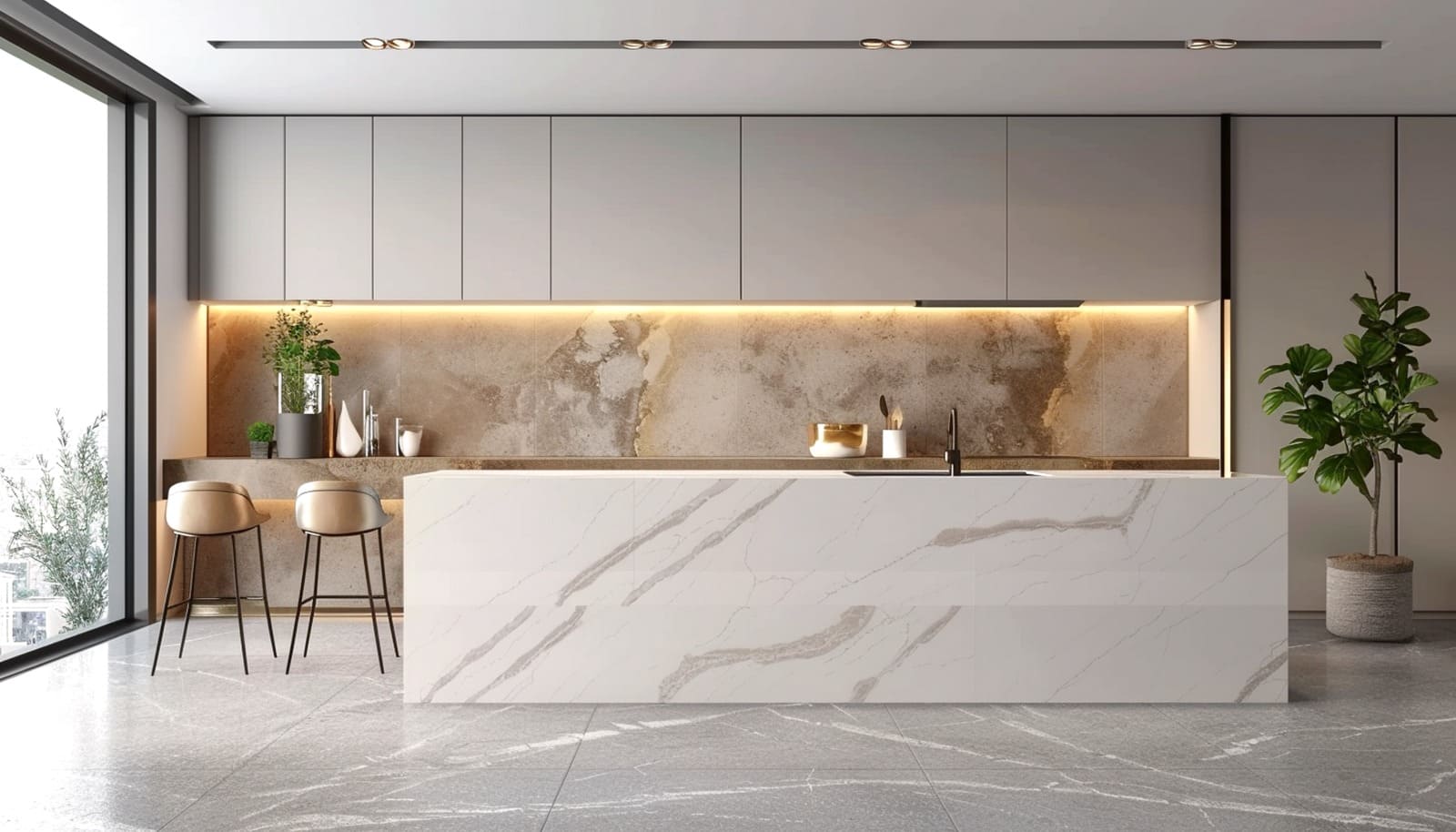 Natural Stone kitchen cabinets