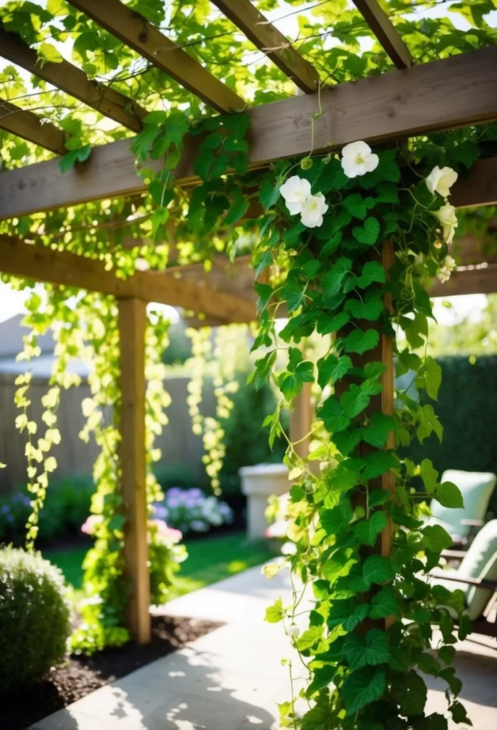 Green Pergolas with Climbing Plants