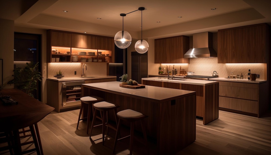 layered lights for small kitchen redesign