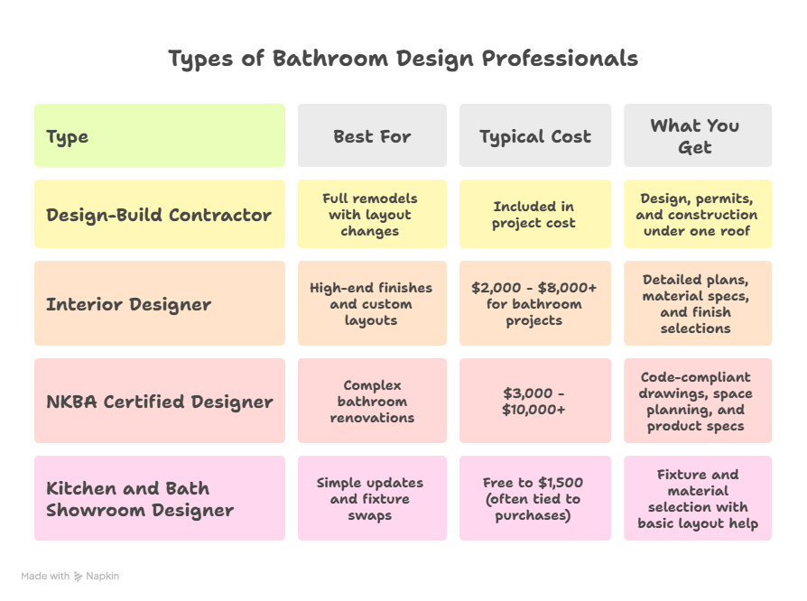 Types of Bathroom Design Professionals - visual selection