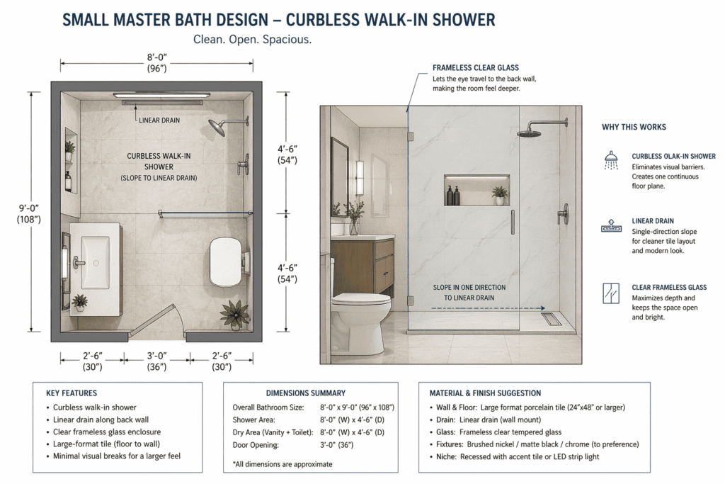 Small Shower Remodeling Ideas with measurement of bathroom