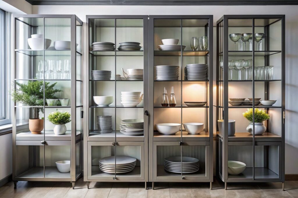 glass-front cabinets for open kitchens