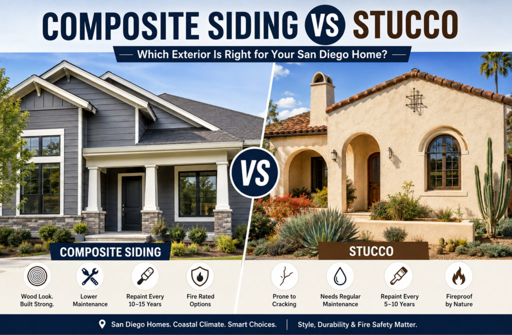 Composite Siding vs Stucco for San Diego Homes